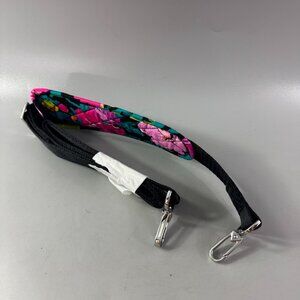 New Vera Bradley Multicolor Floral Shoulder Pad Black Canvas Adjustable Strap